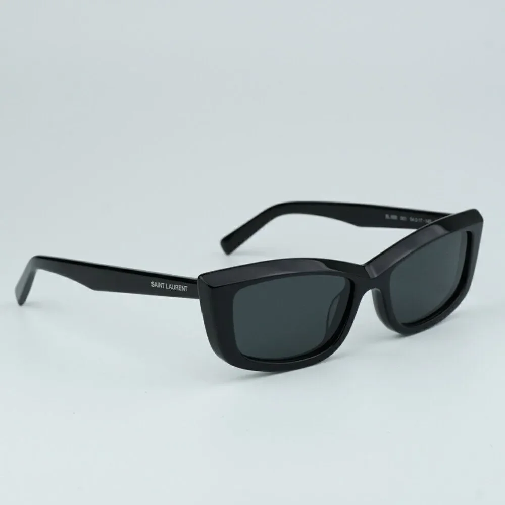 SALE! NEW Saint Laurent SL658 001 Black Rectangle Unisex Sunglasses